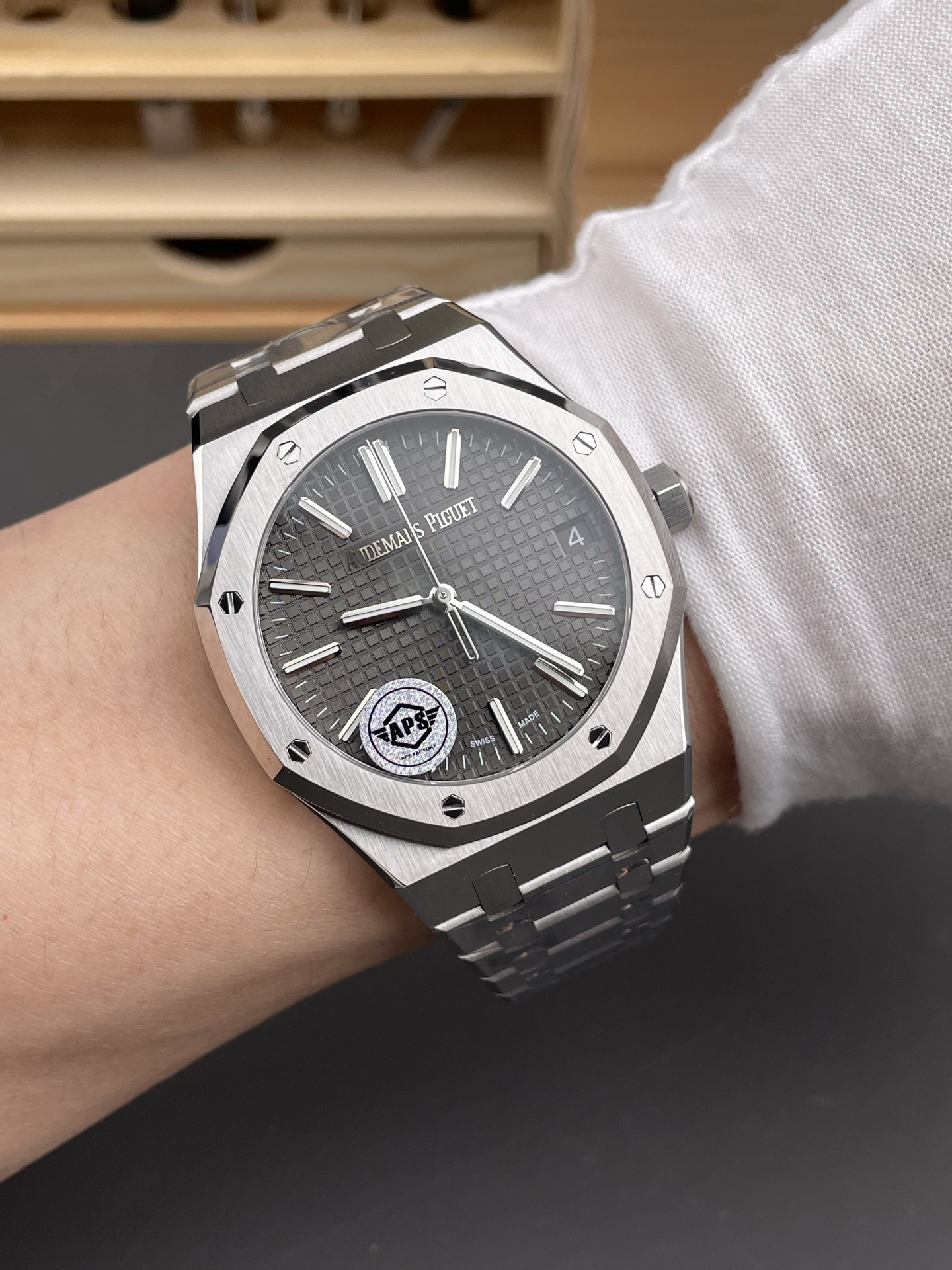 Royal Oak 15510 41mm Grey Dial 904L Steel Strap Super Clone Watch - view 10
