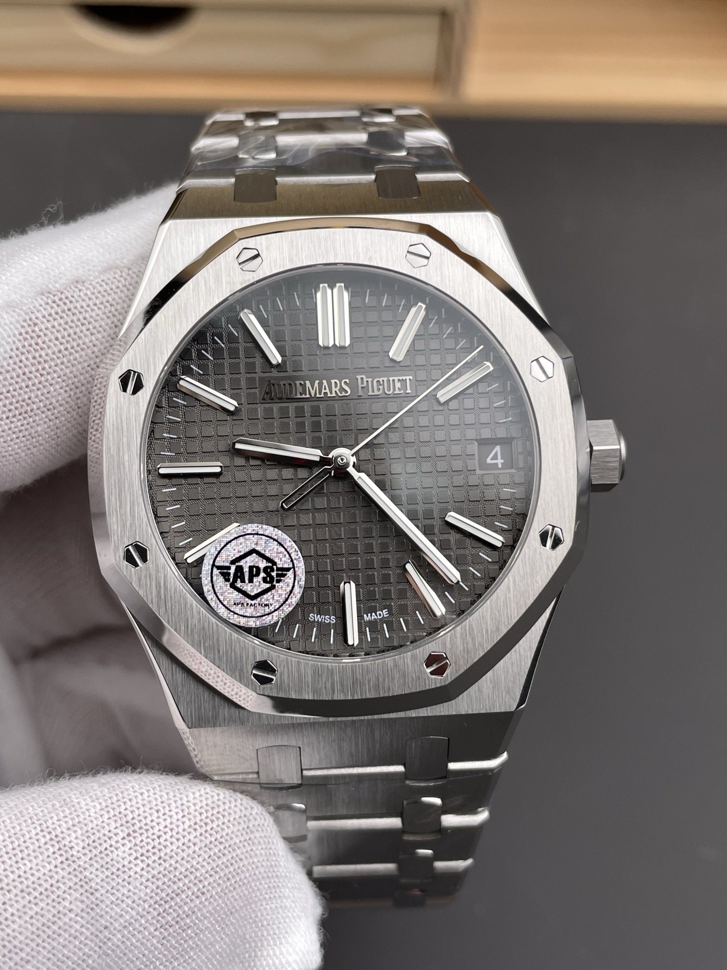 Royal Oak 15510 41mm Grey Dial 904L Steel Strap Super Clone Watch - view 2