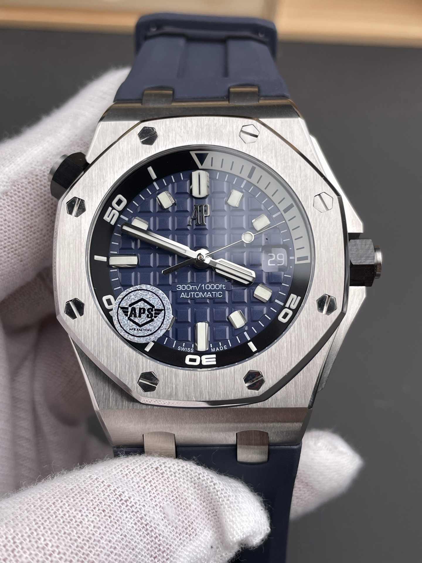 Audemars Piguet Royal Oak Offshore 1:1 Ultimate Swiss Super Clone Watch Blue Dial Cal.4308 Movement - view 2
