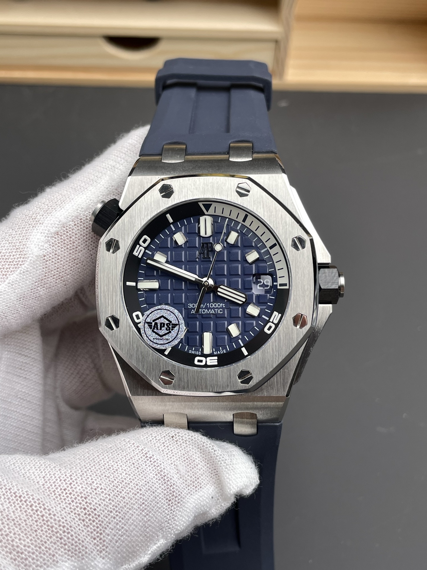 Audemars Piguet Royal Oak Offshore 1:1 Ultimate Swiss Super Clone Watch Blue Dial Cal.4308 Movement - view 3