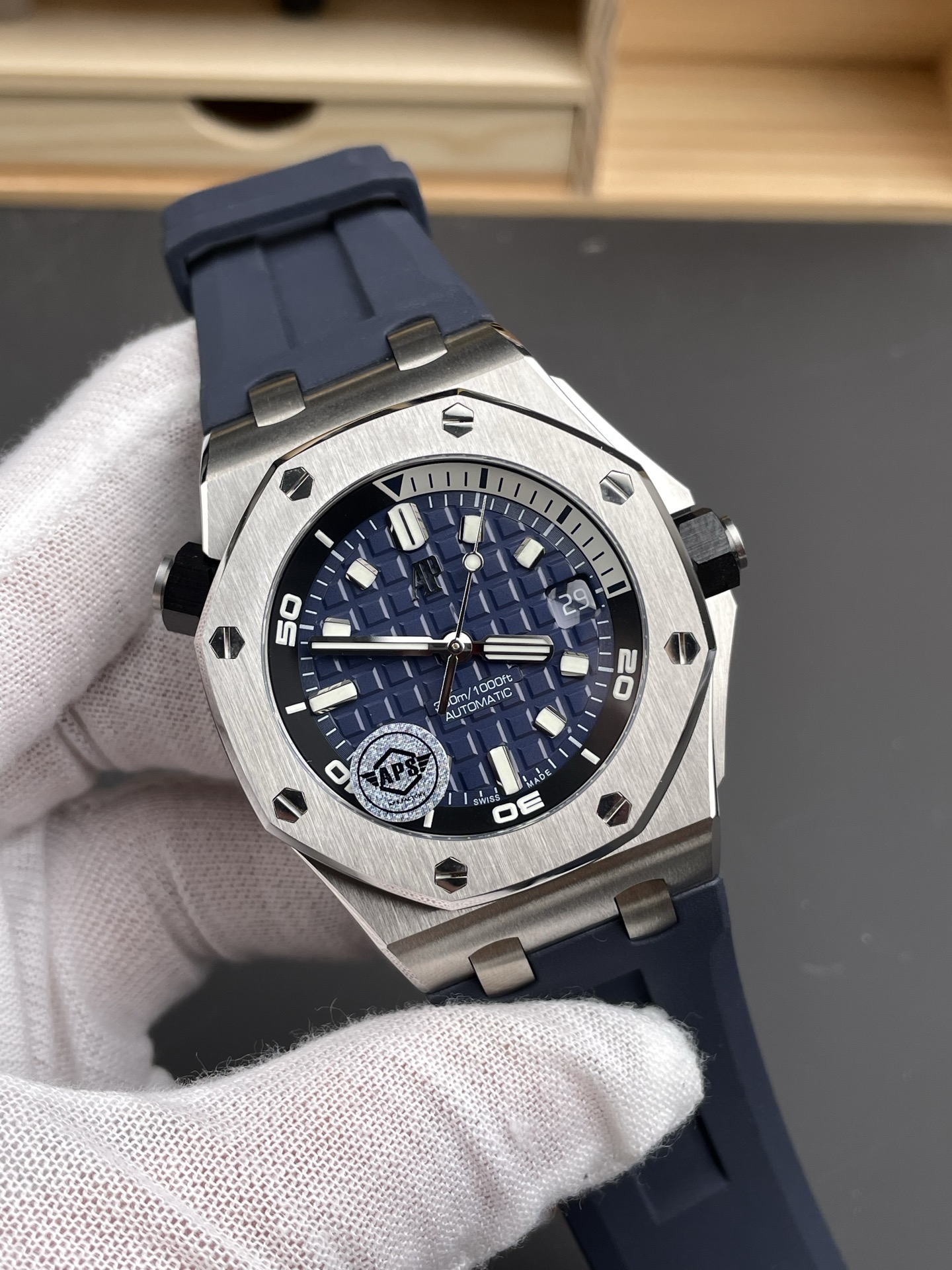 Audemars Piguet Royal Oak Offshore 1:1 Ultimate Swiss Super Clone Watch Blue Dial Cal.4308 Movement - view 4