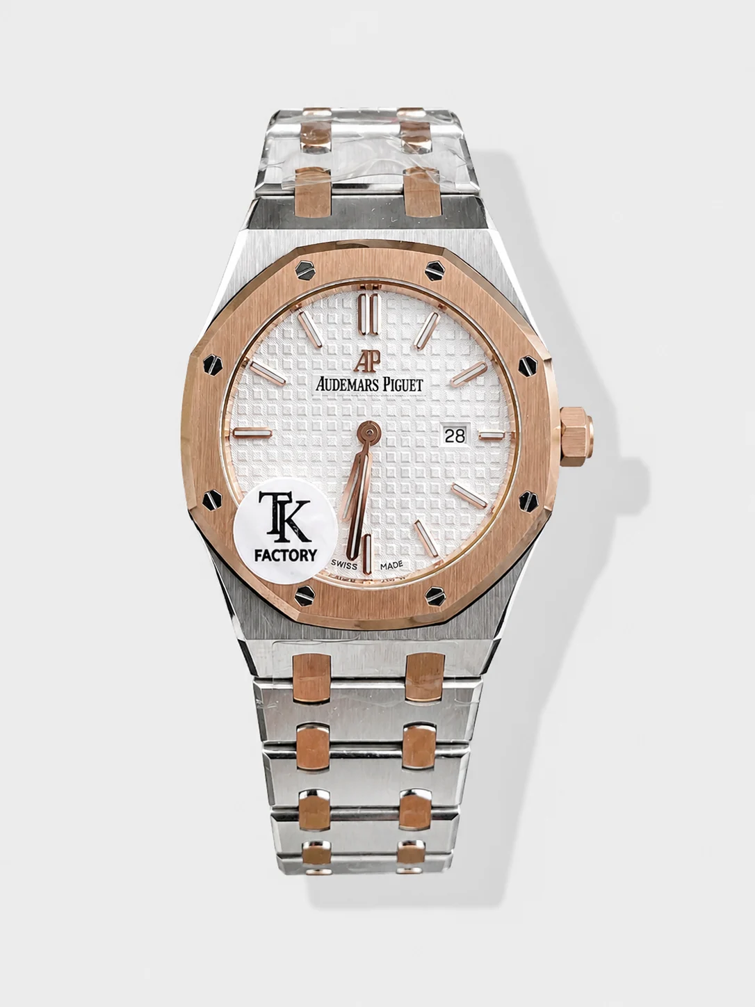 Audemars Piguet Royal Oak Light Dial Two Tone Bracelet Super Clone watch, gallery photo