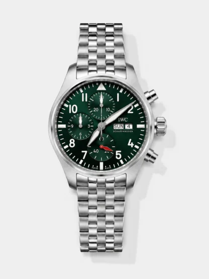 IWC Pilot Chronograph Edition Green Dial in 904L Steel Casing 1:1 Mirror Super Clone Watch - view 1