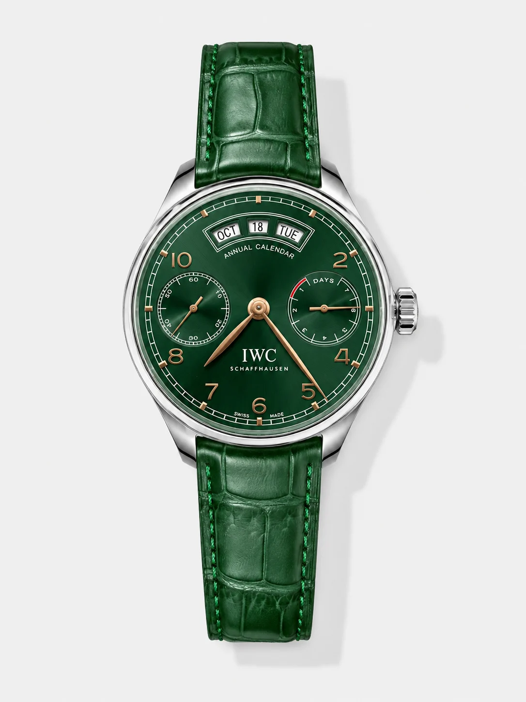 IWC Portugieser Series - Swiss 1:1 Top-Tier Super Clone Watch (Green Dial / Stainless Steel Case) - view 1