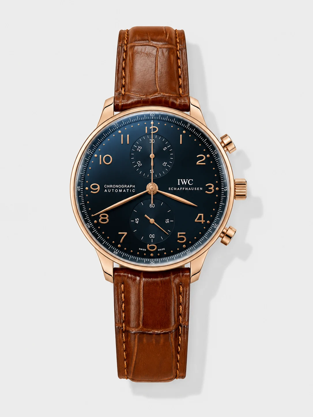 IWC Portuguese Chronograph Swiss Super Clone Watch in Pink Gold - 1:1 Mirror Edition - view 1