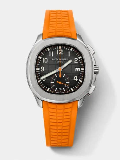 Patek Philippe Aquanaut 5968 Chronograph Steel Casing Orange Strap Watch in Swiss Automatic Movement - Super Clone Watch - view 1
