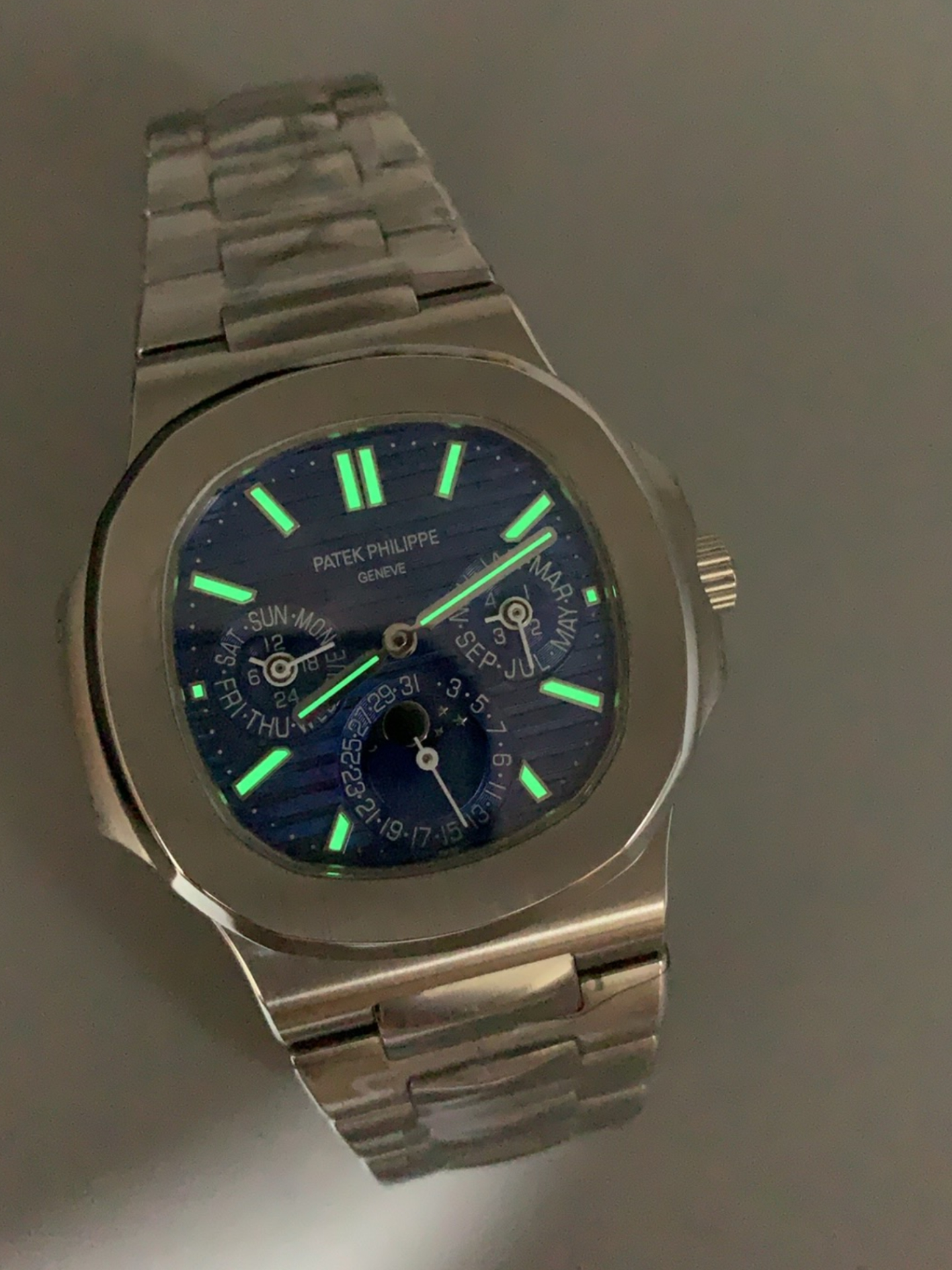 Patek Philippe Nautilus 5740 Perpetual Calendar Stainless Steel Purple Dial Swiss Super Clone Watch - view 10