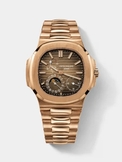 Patek Philippe Super Clone Nautilus 5712/R 1:1 Quality Watch in Brown Dial Gold Strap - view 1