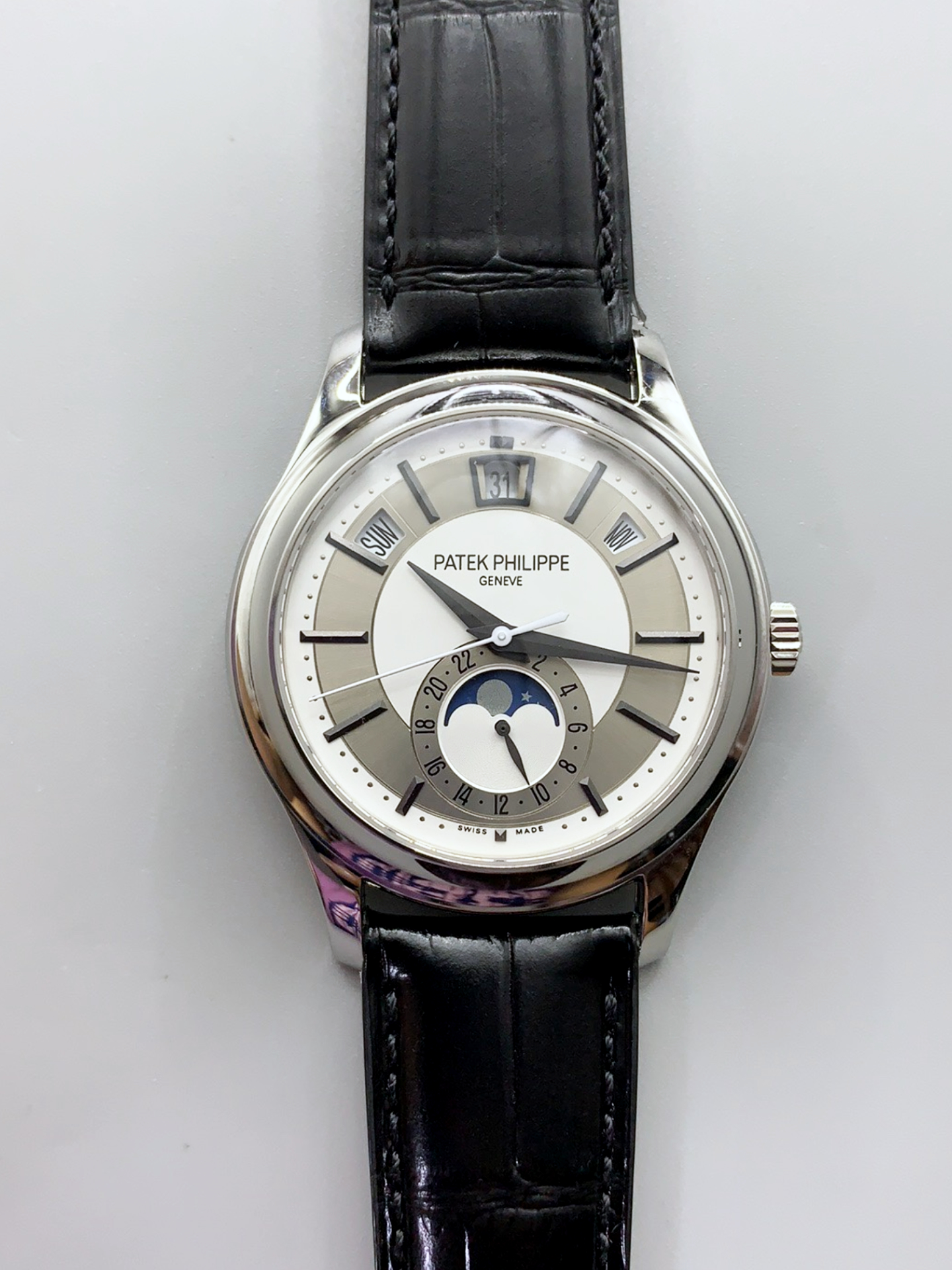 Patek Philippe 5205-001 Complications MoonPhase 1:1 Mirror Swiss Super Clone Watch Steel Grey Dial - view 2