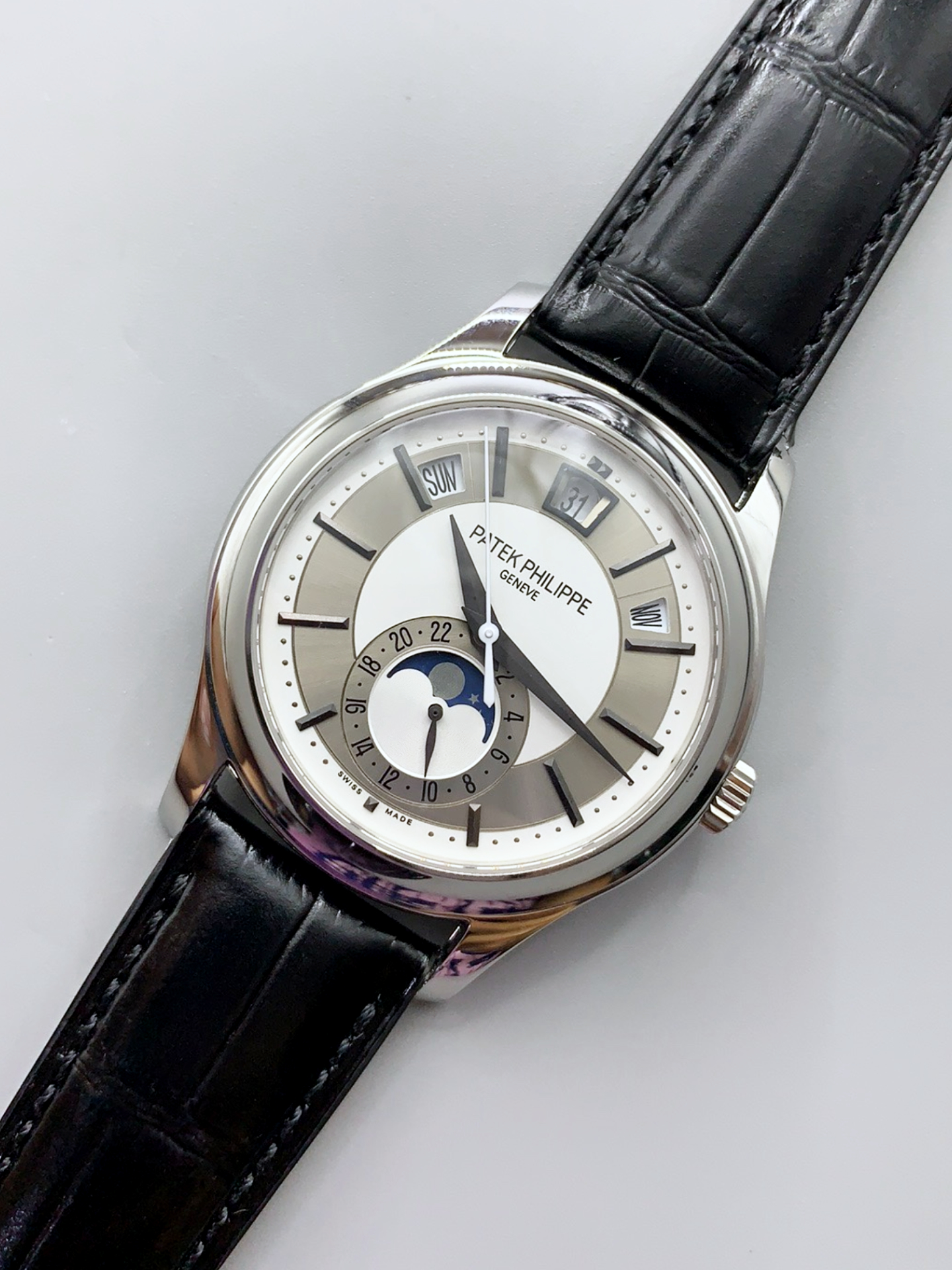 Patek Philippe 5205-001 Complications MoonPhase 1:1 Mirror Swiss Super Clone Watch Steel Grey Dial - view 3