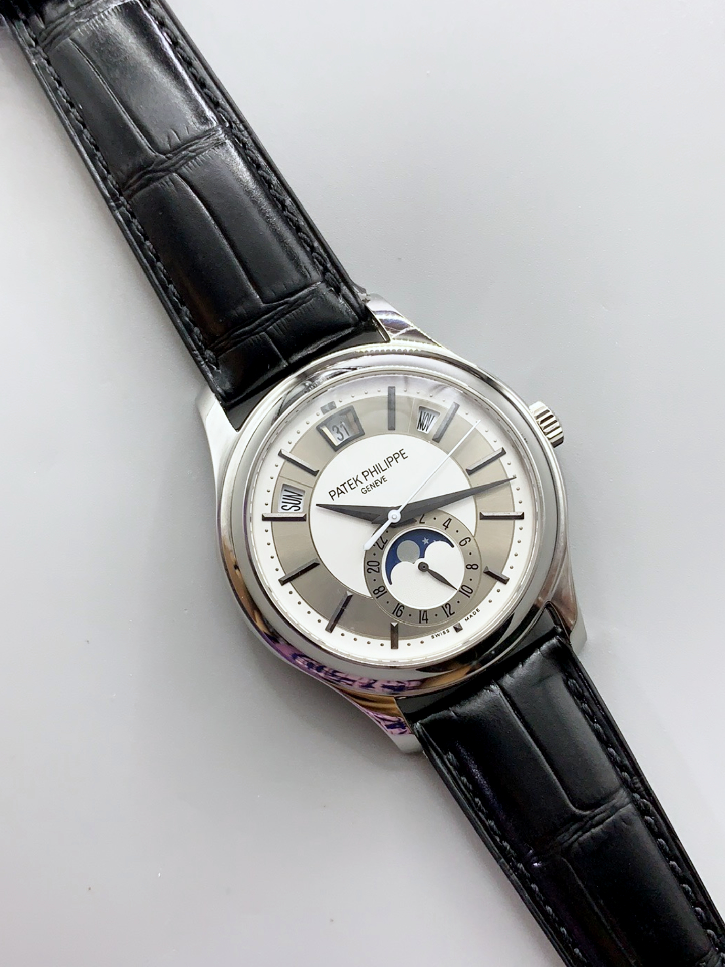 Patek Philippe 5205-001 Complications MoonPhase 1:1 Mirror Swiss Super Clone Watch Steel Grey Dial - view 4