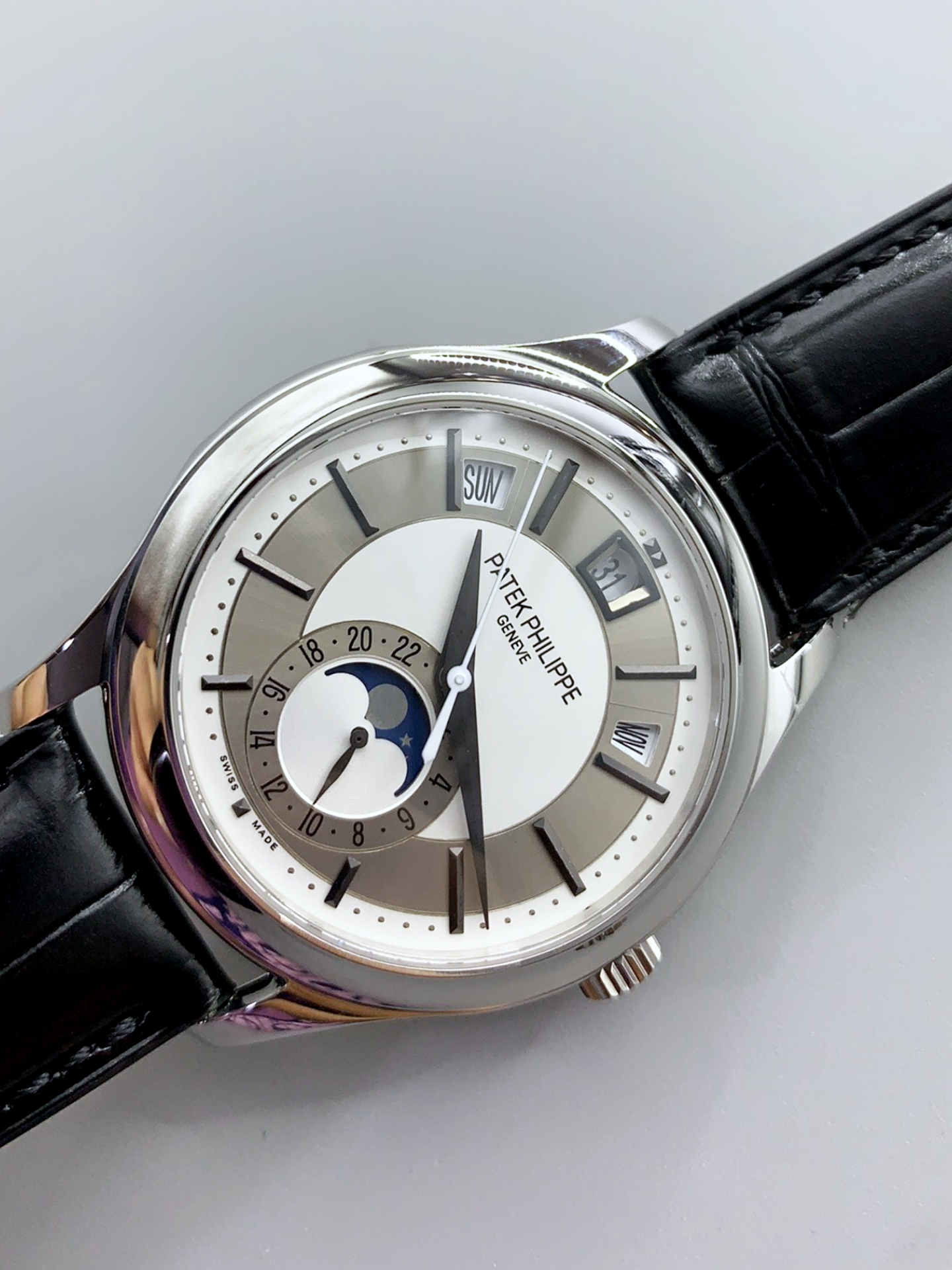 Patek Philippe 5205-001 Complications MoonPhase 1:1 Mirror Swiss Super Clone Watch Steel Grey Dial - view 5