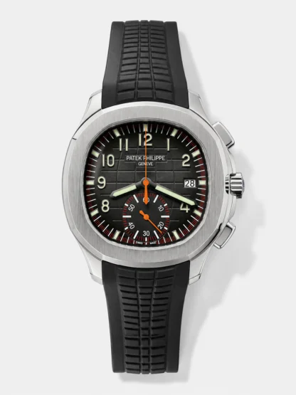 Patek Philippe Aquanaut 5968 Chronograph Steel Casing Orange Hands Watch in Swiss Automatic Movement - Super Clone Watch - view 1