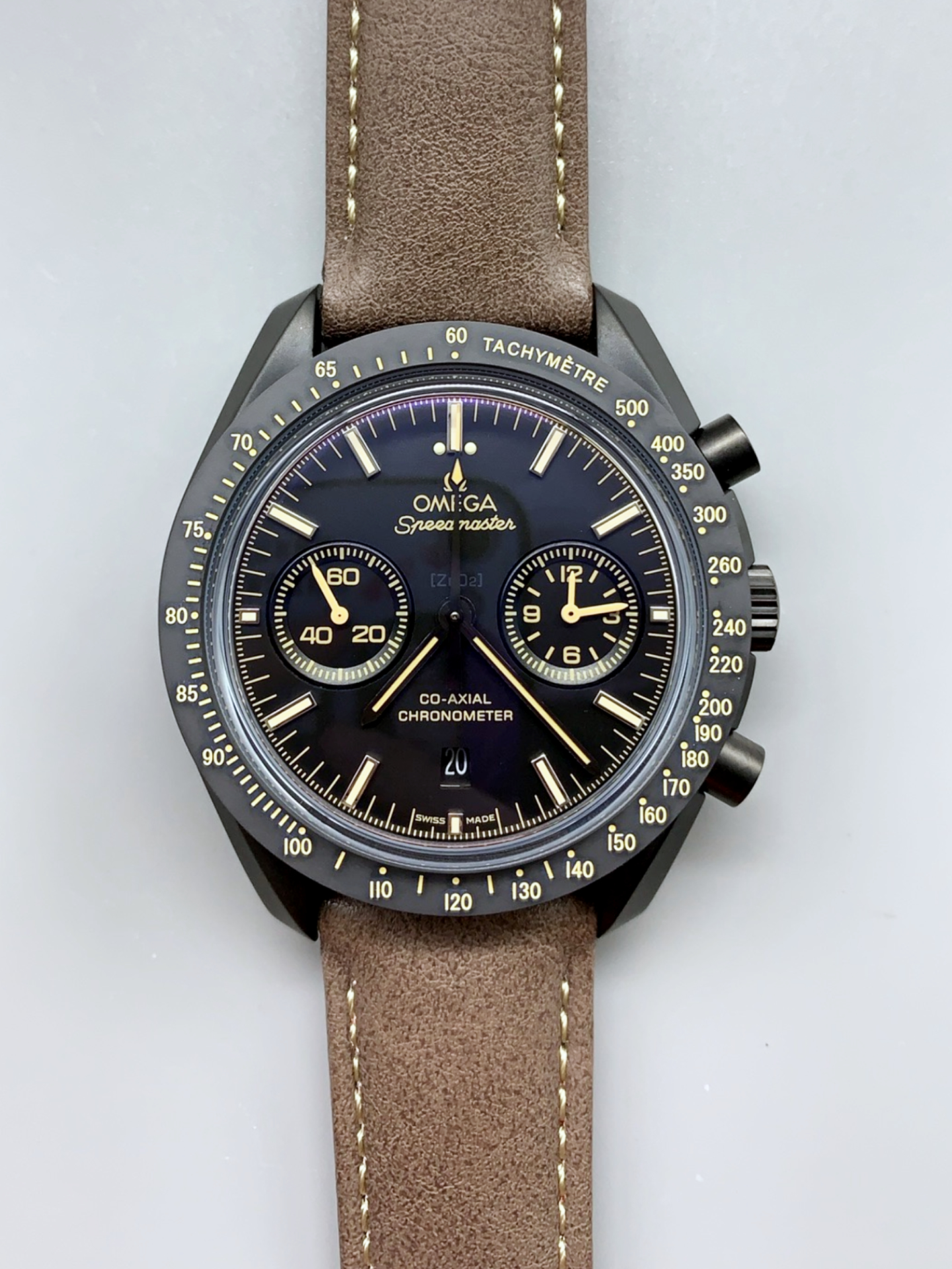 Omega Speedmaster Dark Side of the Moon Brown Strap - 1:1 Superclone Super Clone Watch - view 2