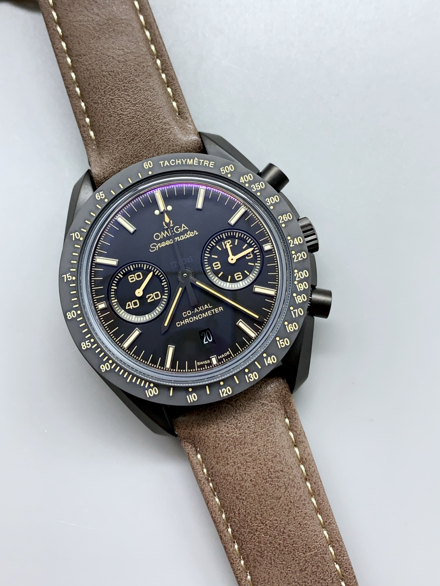 Omega Speedmaster Dark Side of the Moon Brown Strap - 1:1 Superclone Super Clone Watch - view 4