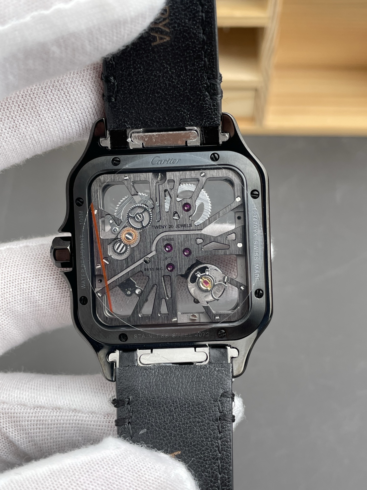 Santos De Cartier Super Clone Watch in Skeleton Dial PVD MLF Coating Watch - view 4