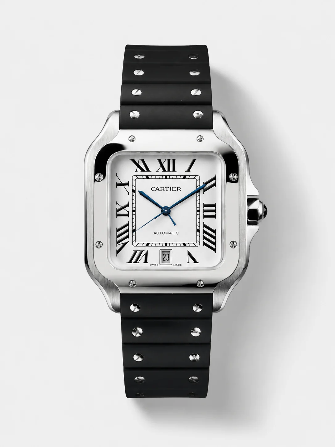 Santos De Cartier Stainless Steel Casing 1:1 Mirror Swiss Super Clone Watch 40MM - view 1