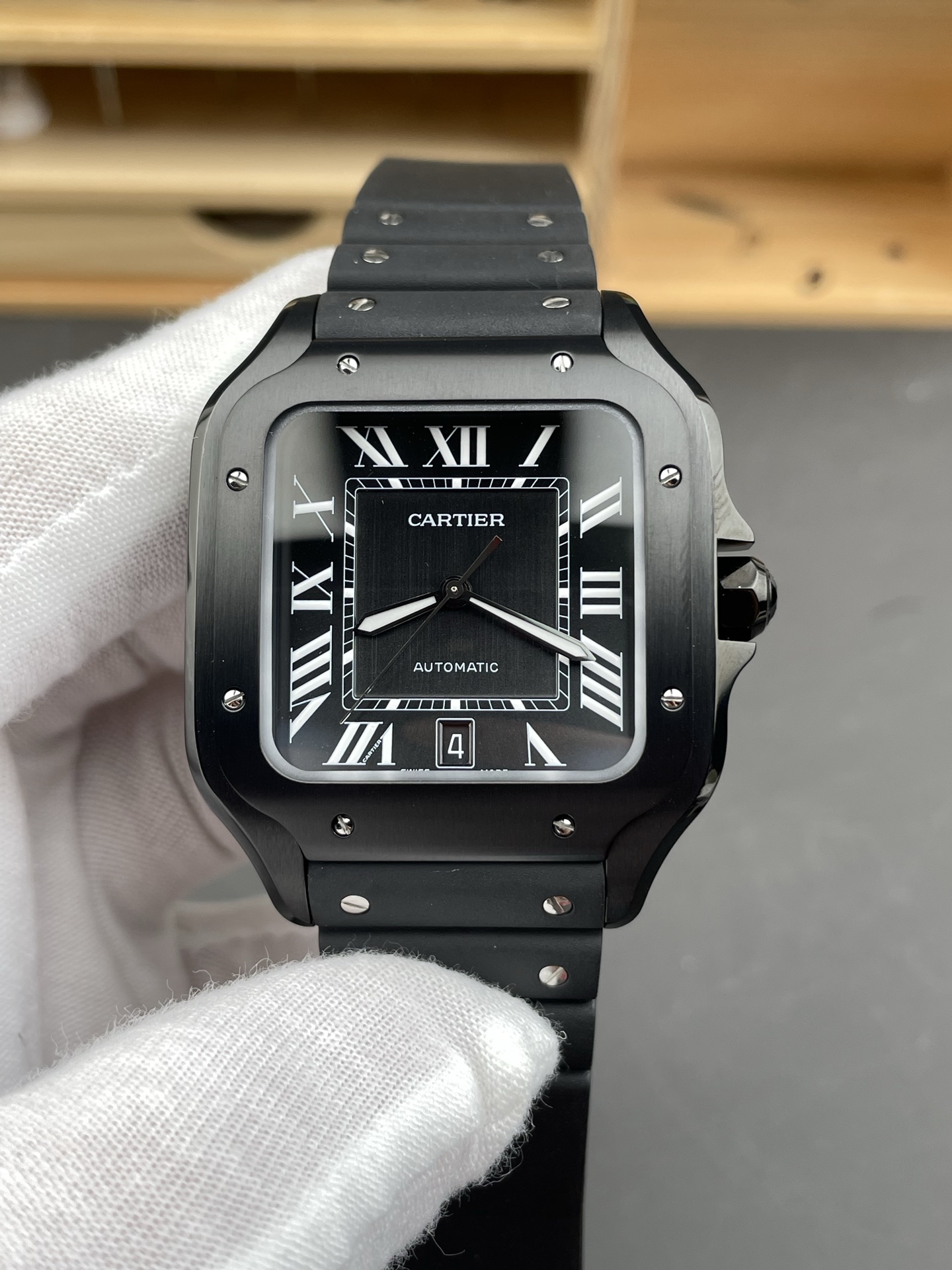 Santos De Cartier DLC Coated Casing 1:1 Mirror Swiss Super Clone Watch 40MM - view 2