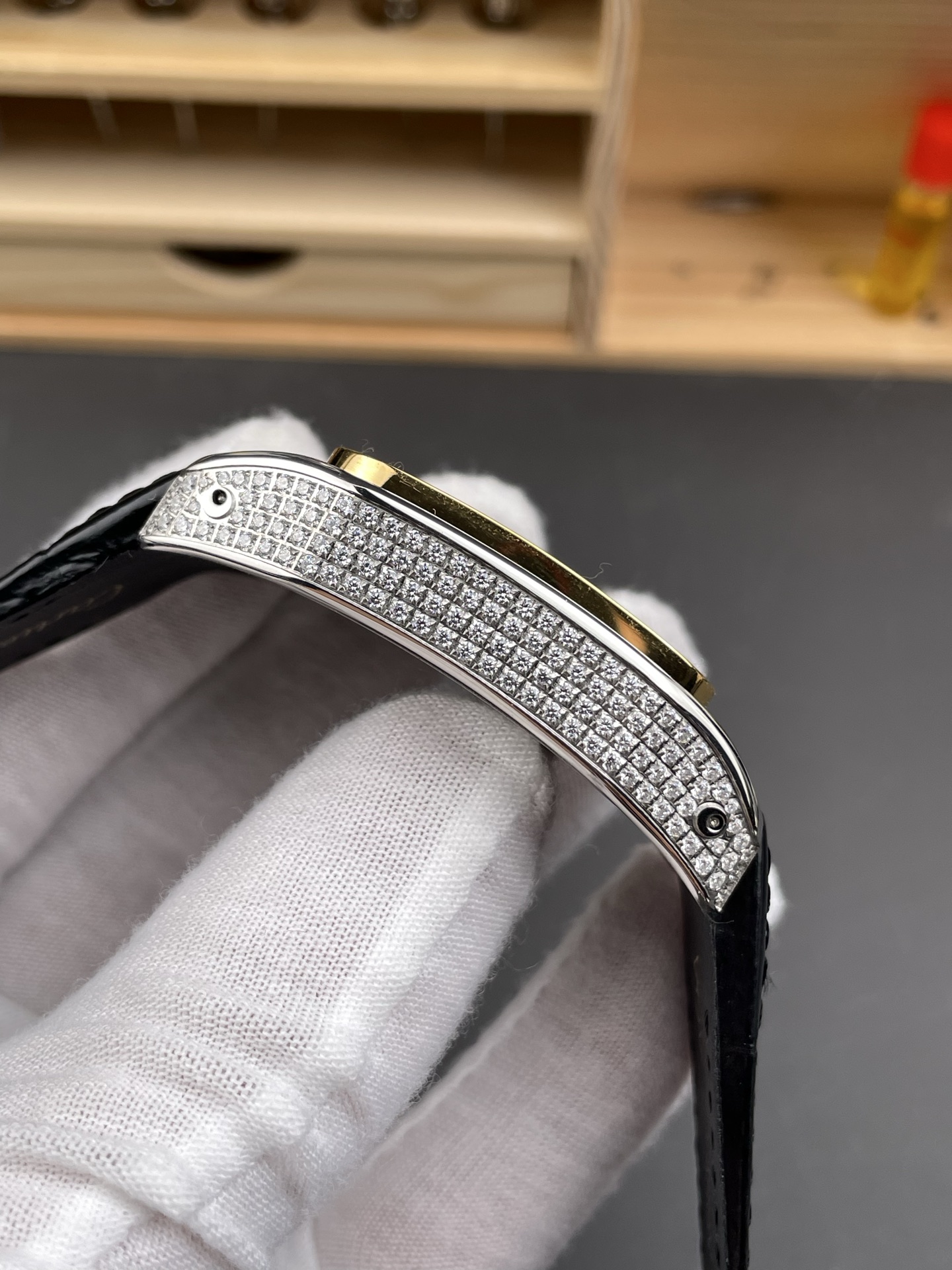 Cartier Santos 100 1:1 Mirror Super Clone Steel Diamonds Watch Mens Size 42MM - view 6