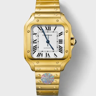 Santos De Cartier 1:1 Mirror Super Clone - 36MM Yellow Gold Swiss Movement Watch - view 1