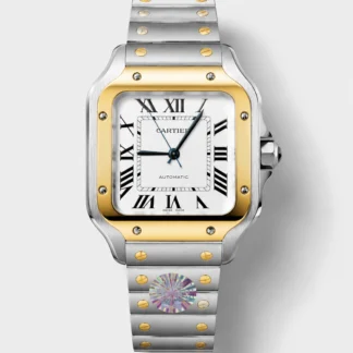 Santos De Cartier 1:1 Mirror Super Clone - 36MM Yellow Gold Two Tone Watch - view 1