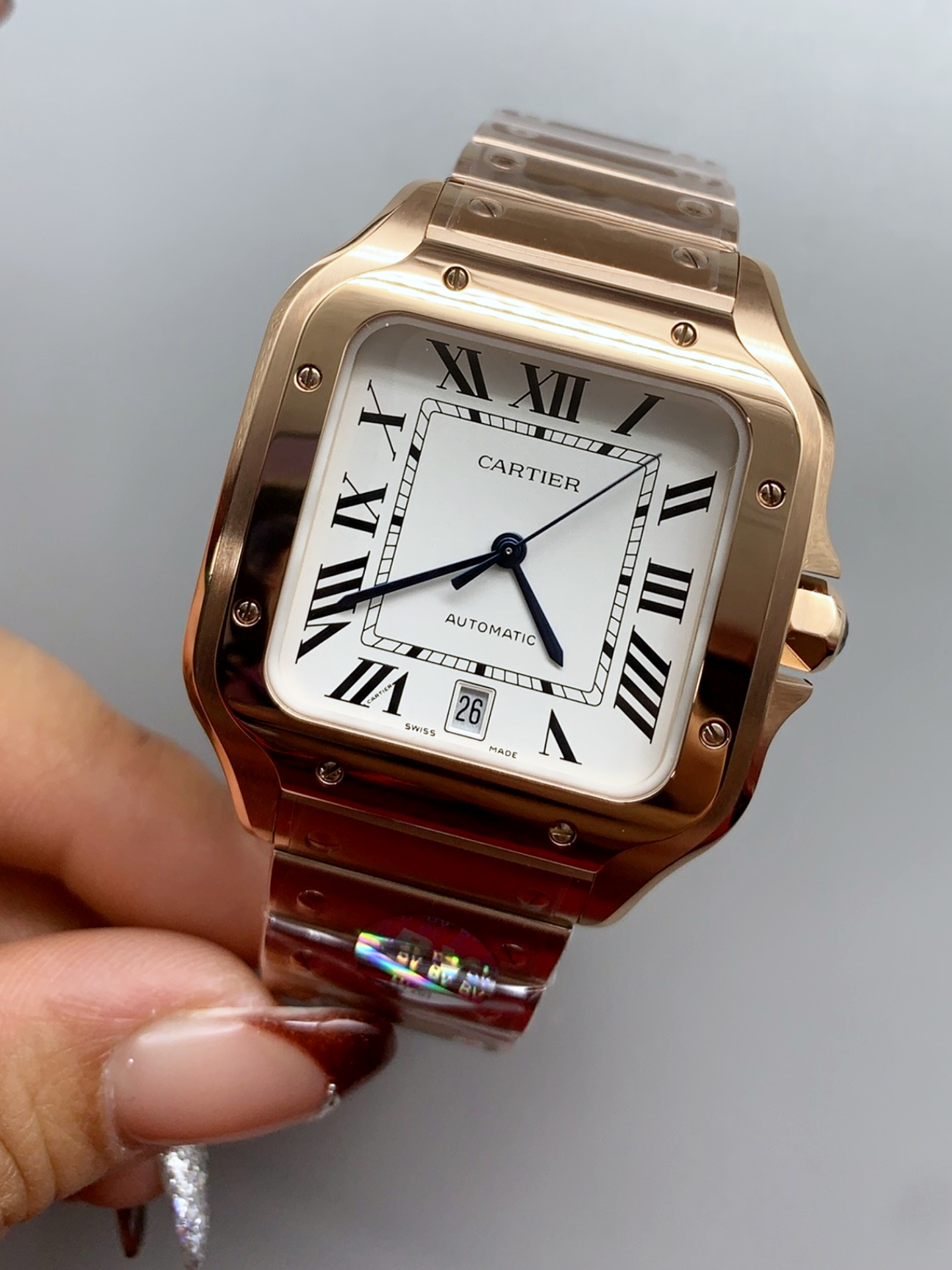 Cartier Santos De Cartier XL 1:1 Rose Gold Casing Swiss Super Clone Watch 40MM - view 4