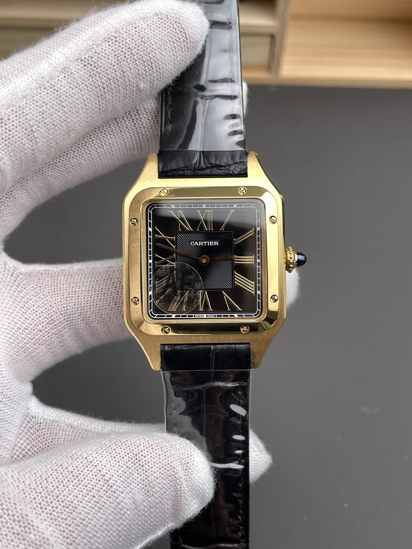 Cartier Santos Dumont 27MM Super Clone Edition Watch in Gold Casing - view 2