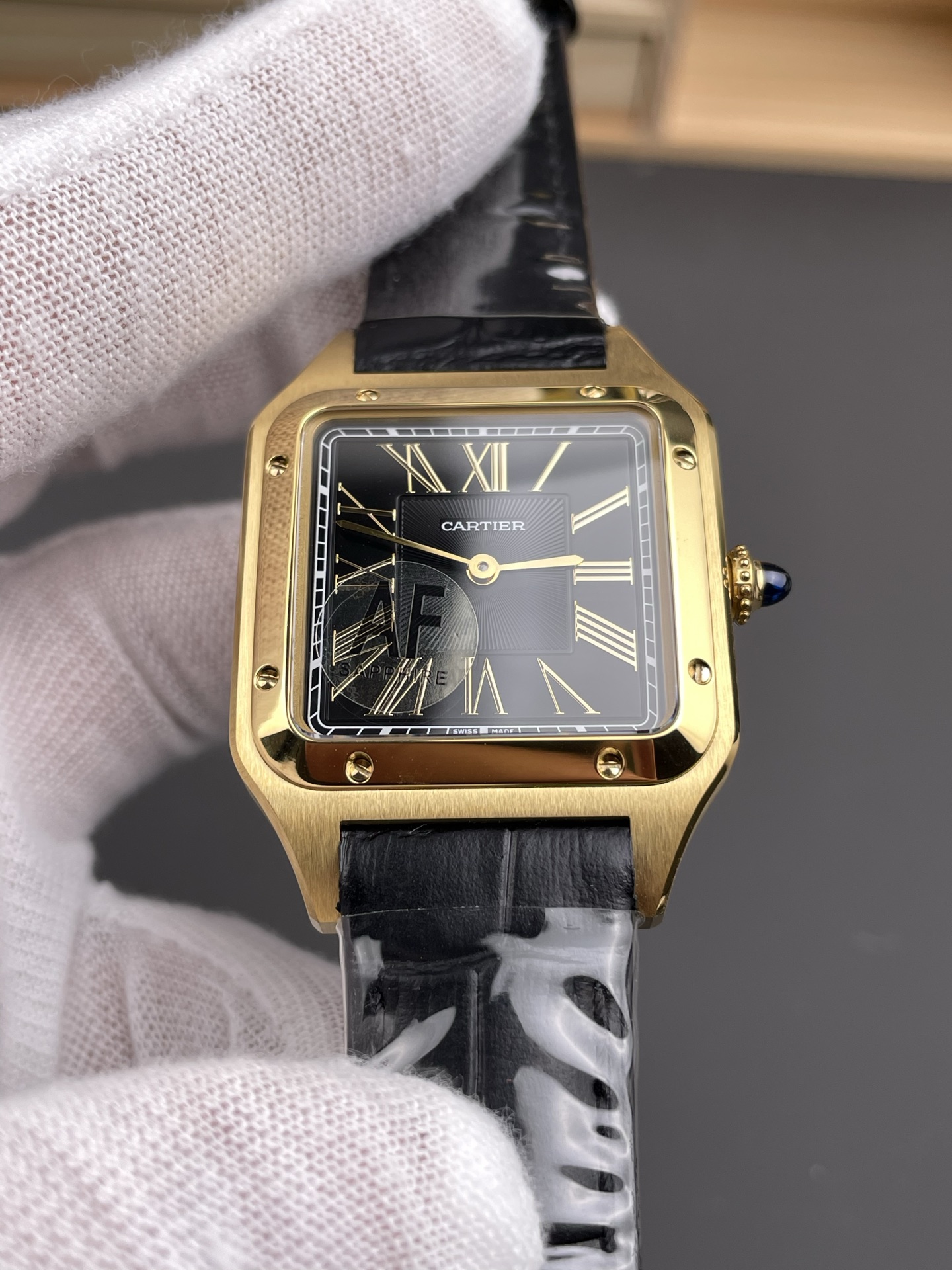 Cartier Santos Dumont 27MM Super Clone Edition Watch in Gold Casing - view 3