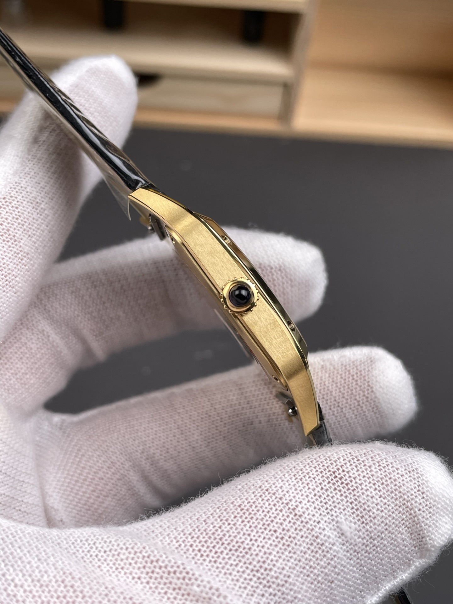 Cartier Santos Dumont 27MM Super Clone Edition Watch in Gold Casing - view 6