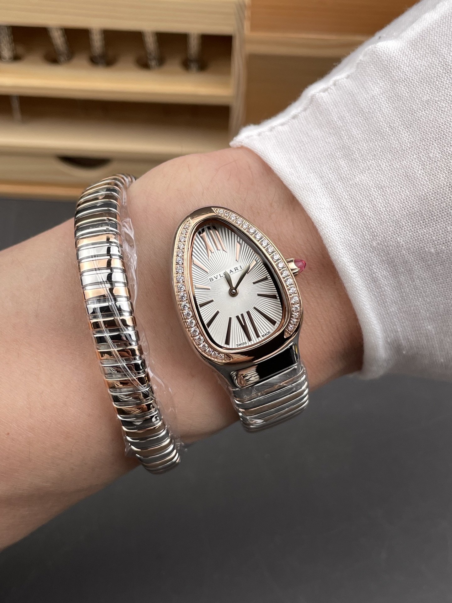 Bvlgari Serpenti Edition Two Tone Casing White Dial Watch in 1:1 Mirror Quality - Super Clone Watch - view 10