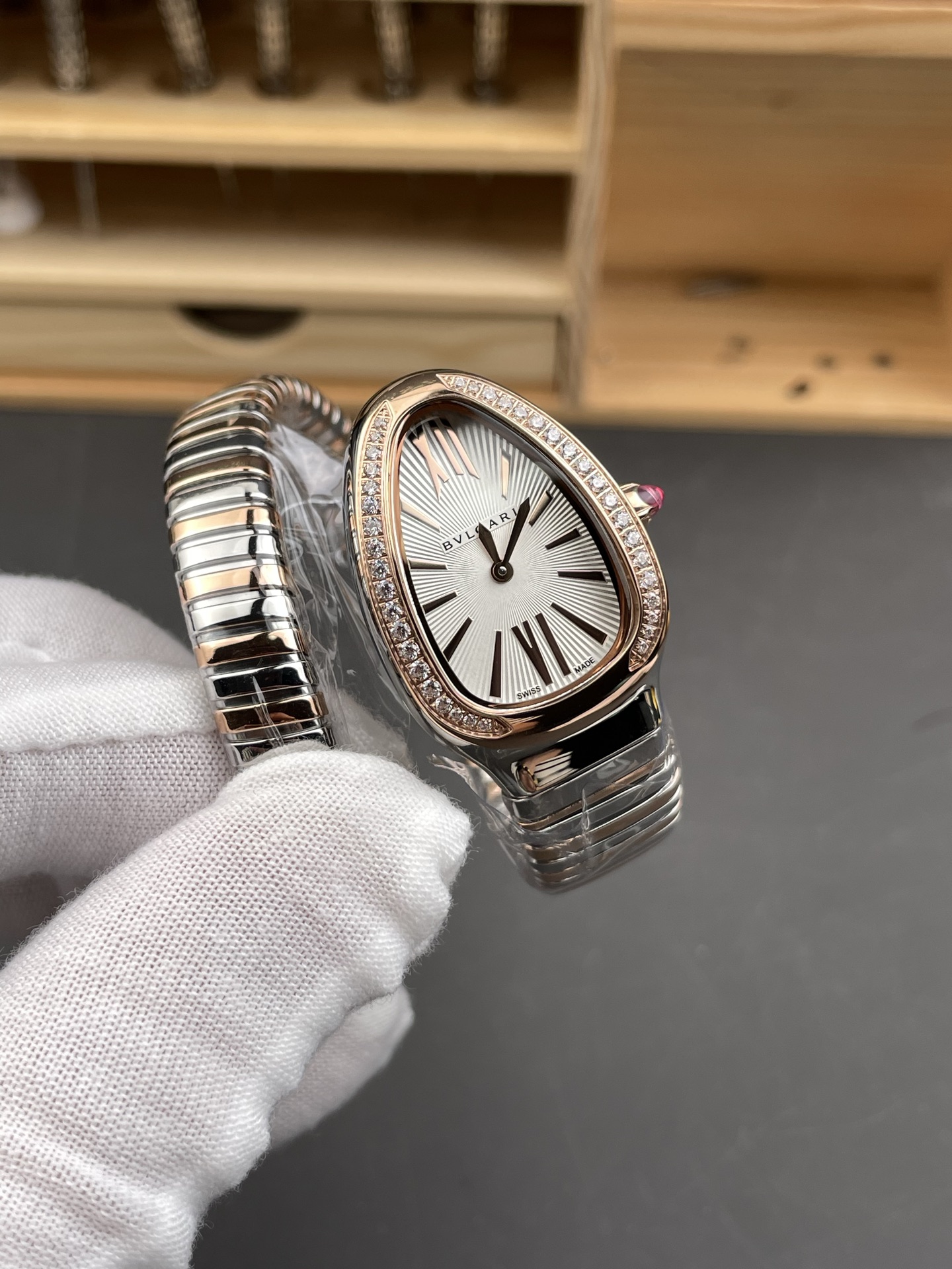 Bvlgari Serpenti Edition Two Tone Casing White Dial Watch in 1:1 Mirror Quality - Super Clone Watch - view 3