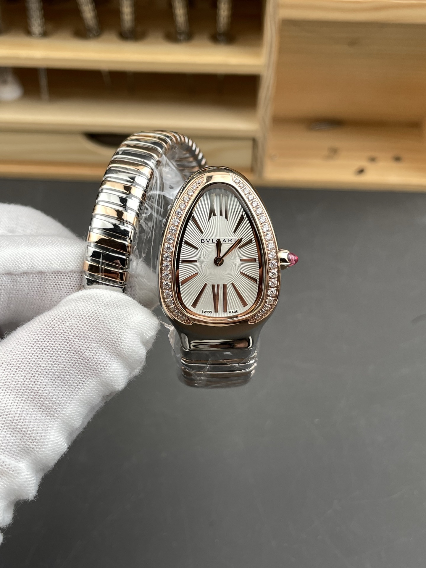 Bvlgari Serpenti Edition Two Tone Casing White Dial Watch in 1:1 Mirror Quality - Super Clone Watch - view 4
