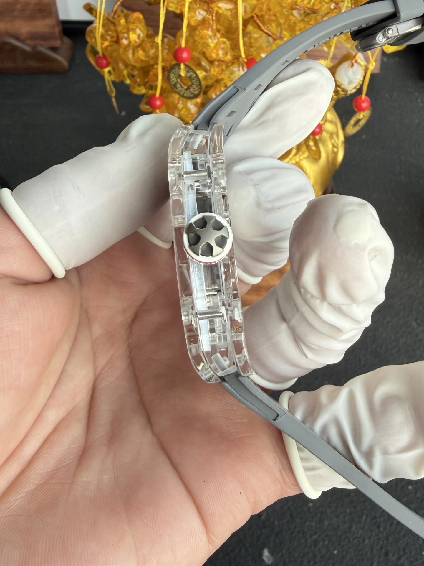 Richard Mille Super Clone RM67-02 Sapphires Casing Watch Grey Rubber Strap - view 8