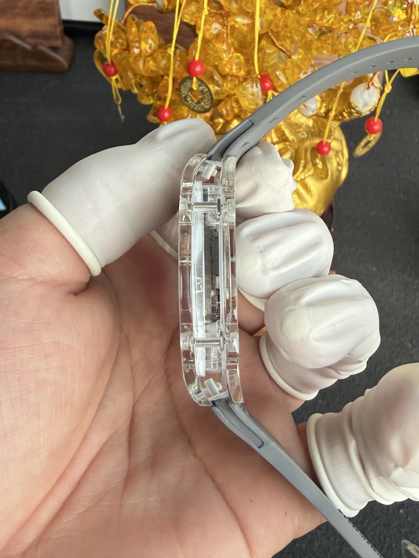 Richard Mille Super Clone RM67-02 Sapphires Casing Watch Grey Rubber Strap - view 9