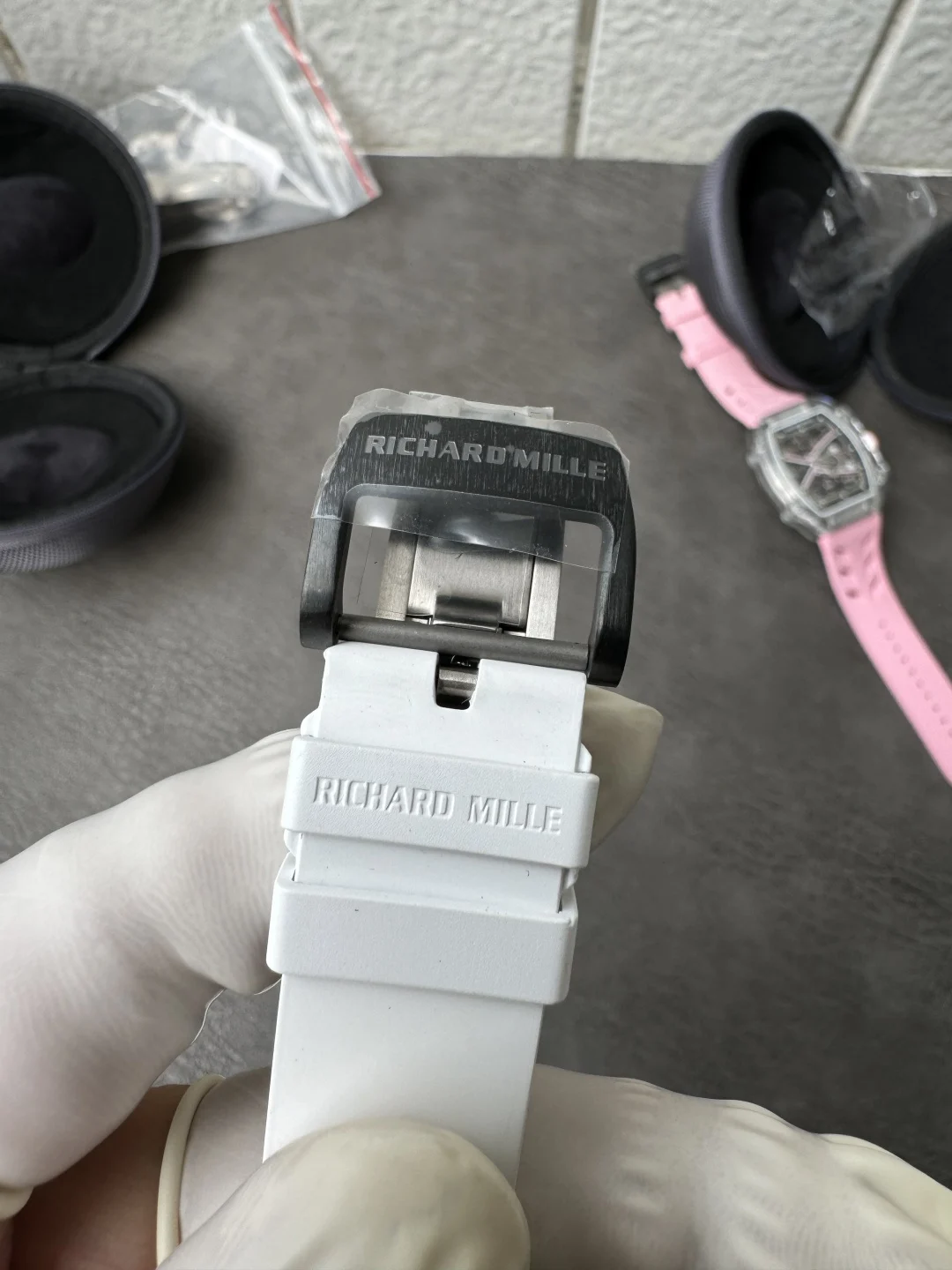 Richard Mille Super Clone RM67-02 Sapphires Casing Watch White Rubber Strap - view 9