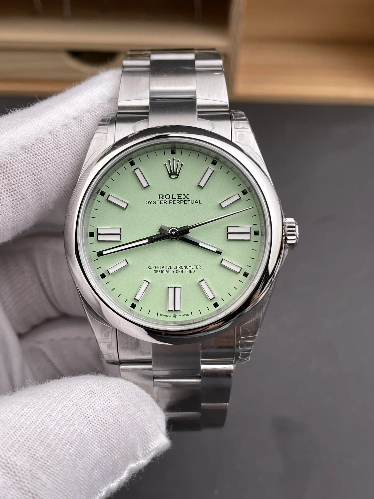 Rolex Oyster Perpetual 41mm - Cal. 3230 Movement, Avocado Green Dial, 904L Steel, Top-Tier 1:1 Super Clone - view 2
