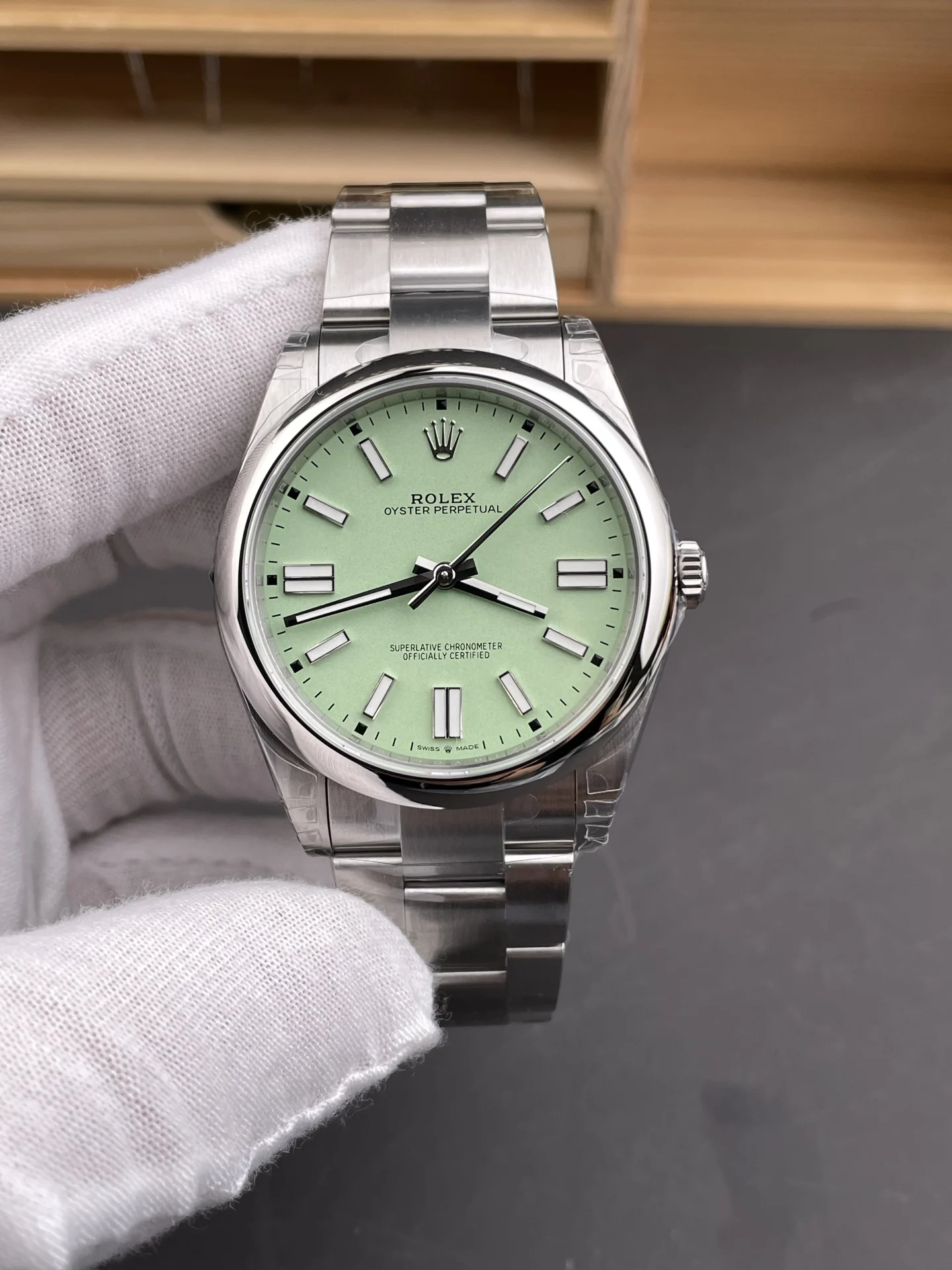 Rolex Oyster Perpetual 41mm - Cal. 3230 Movement, Avocado Green Dial, 904L Steel, Top-Tier 1:1 Super Clone - view 3