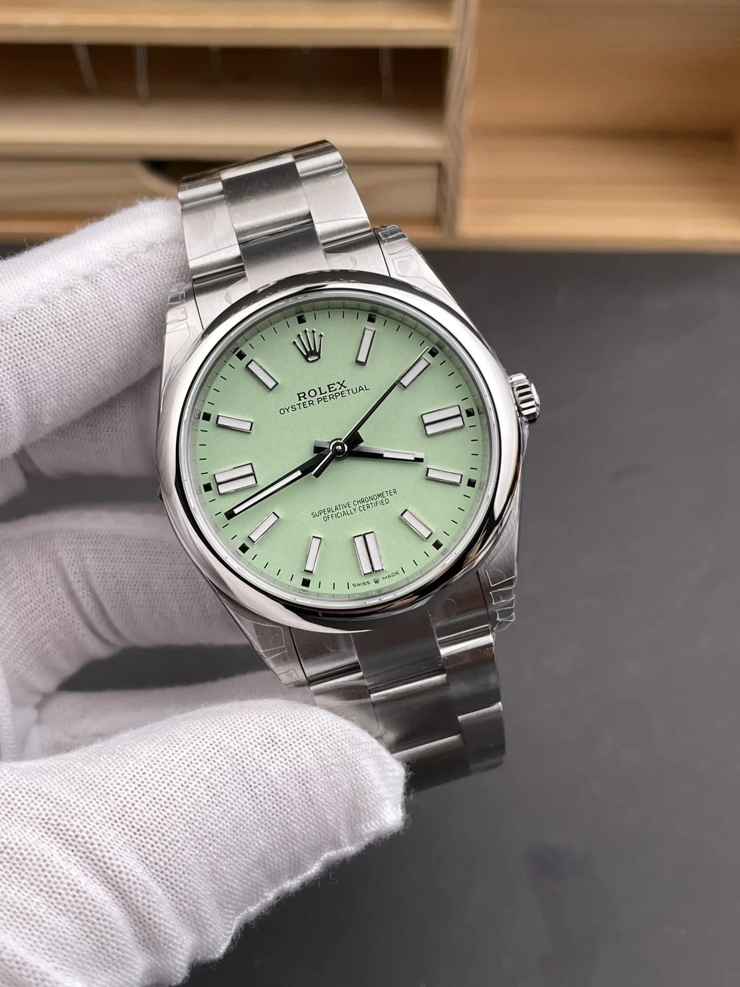 Rolex Oyster Perpetual 41mm - Cal. 3230 Movement, Avocado Green Dial, 904L Steel, Top-Tier 1:1 Super Clone - view 4
