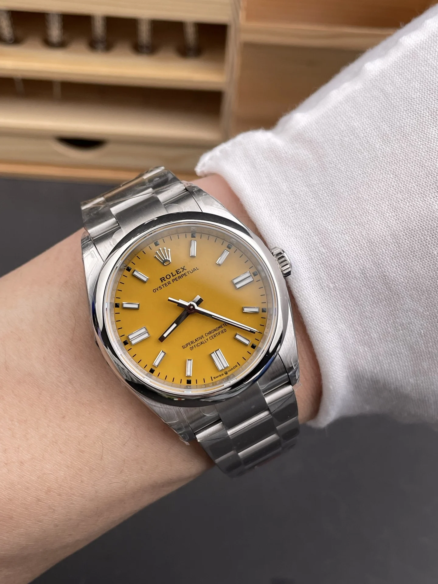 Rolex Oyster Perpetual 41mm - Cal. 3230 Movement, Yellow Dial, 904L Steel, Top-Tier 1:1 Super Clone - view 11