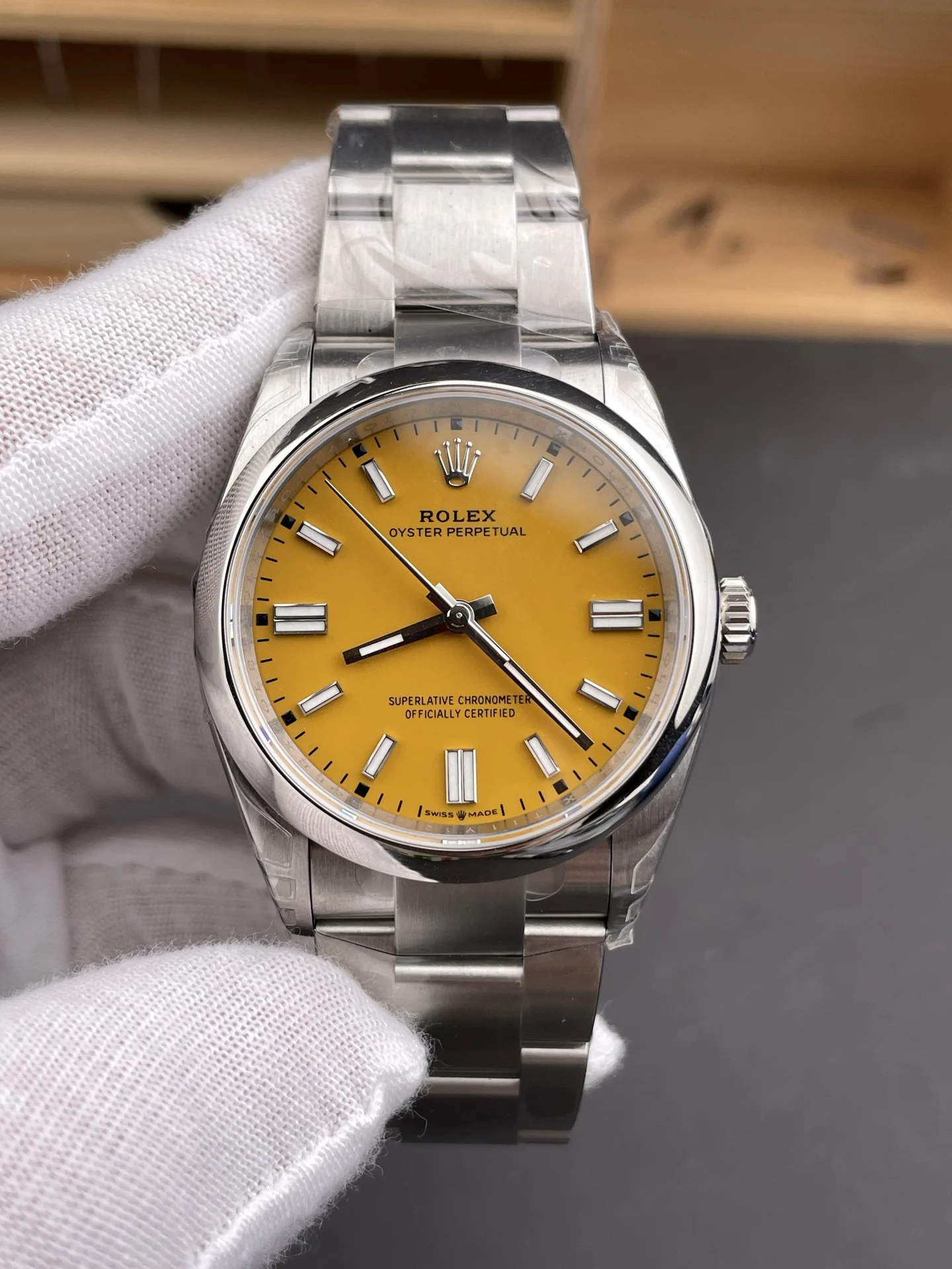 Rolex Oyster Perpetual 41mm - Cal. 3230 Movement, Yellow Dial, 904L Steel, Top-Tier 1:1 Super Clone - view 2
