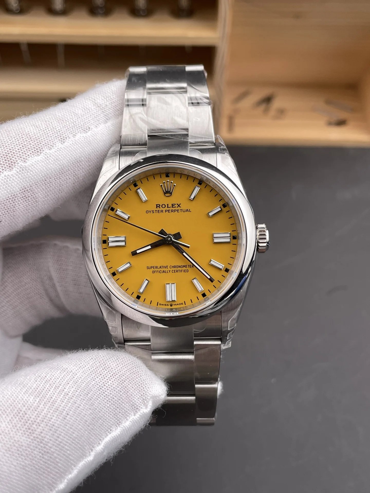 Rolex Oyster Perpetual 41mm - Cal. 3230 Movement, Yellow Dial, 904L Steel, Top-Tier 1:1 Super Clone - view 3