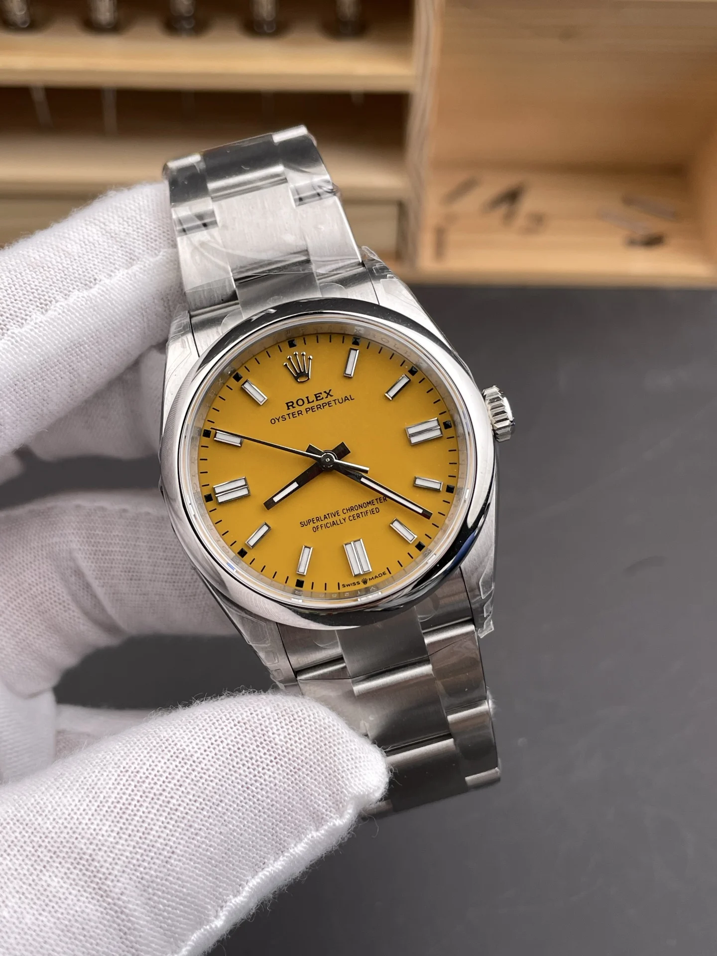 Rolex Oyster Perpetual 41mm - Cal. 3230 Movement, Yellow Dial, 904L Steel, Top-Tier 1:1 Super Clone - view 4