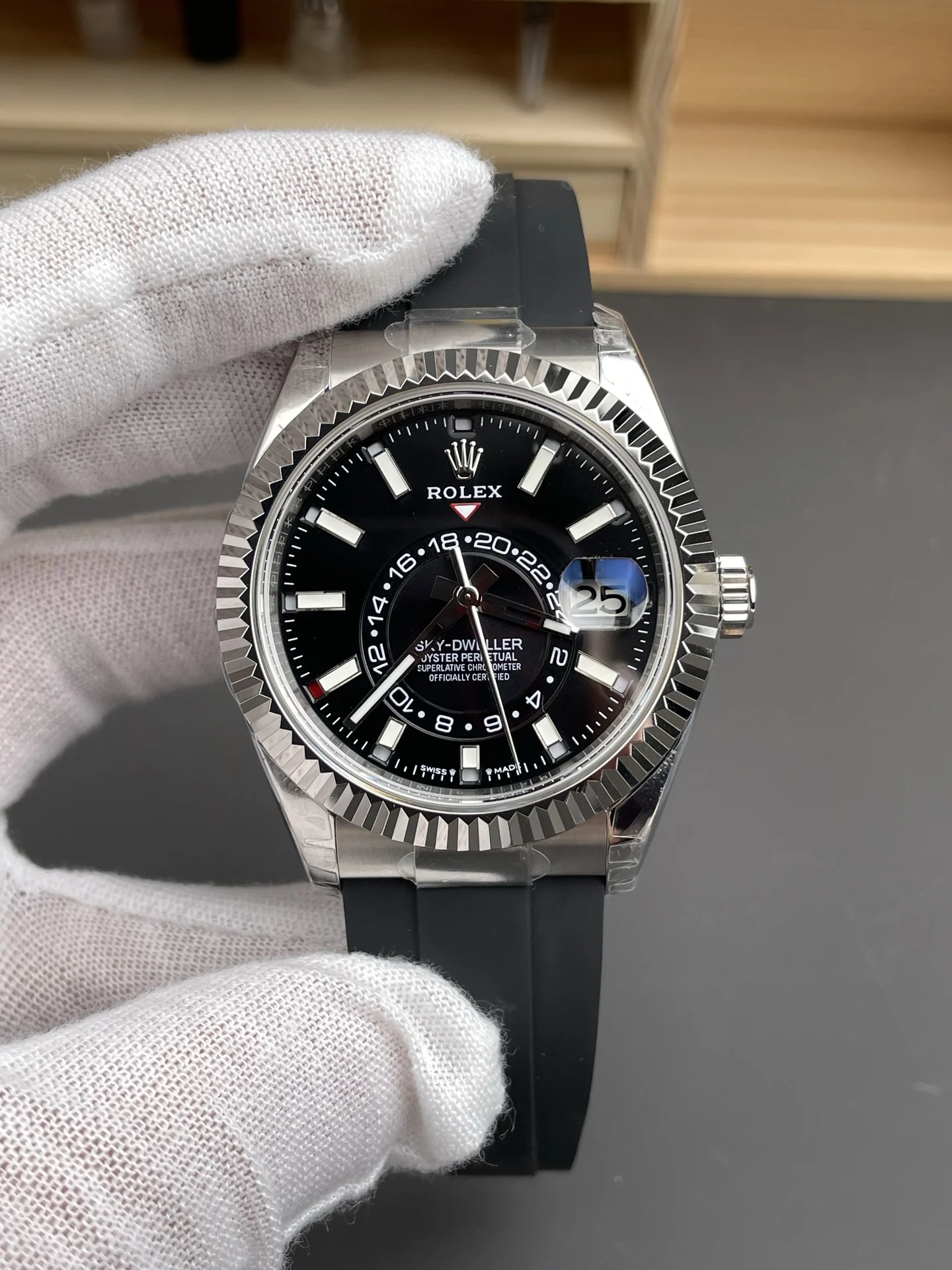 Rolex Sky-Dweller REF# M336235 Black Dial Watch in 904L Steel Case 1:1 Mirror Super Clone - view 3