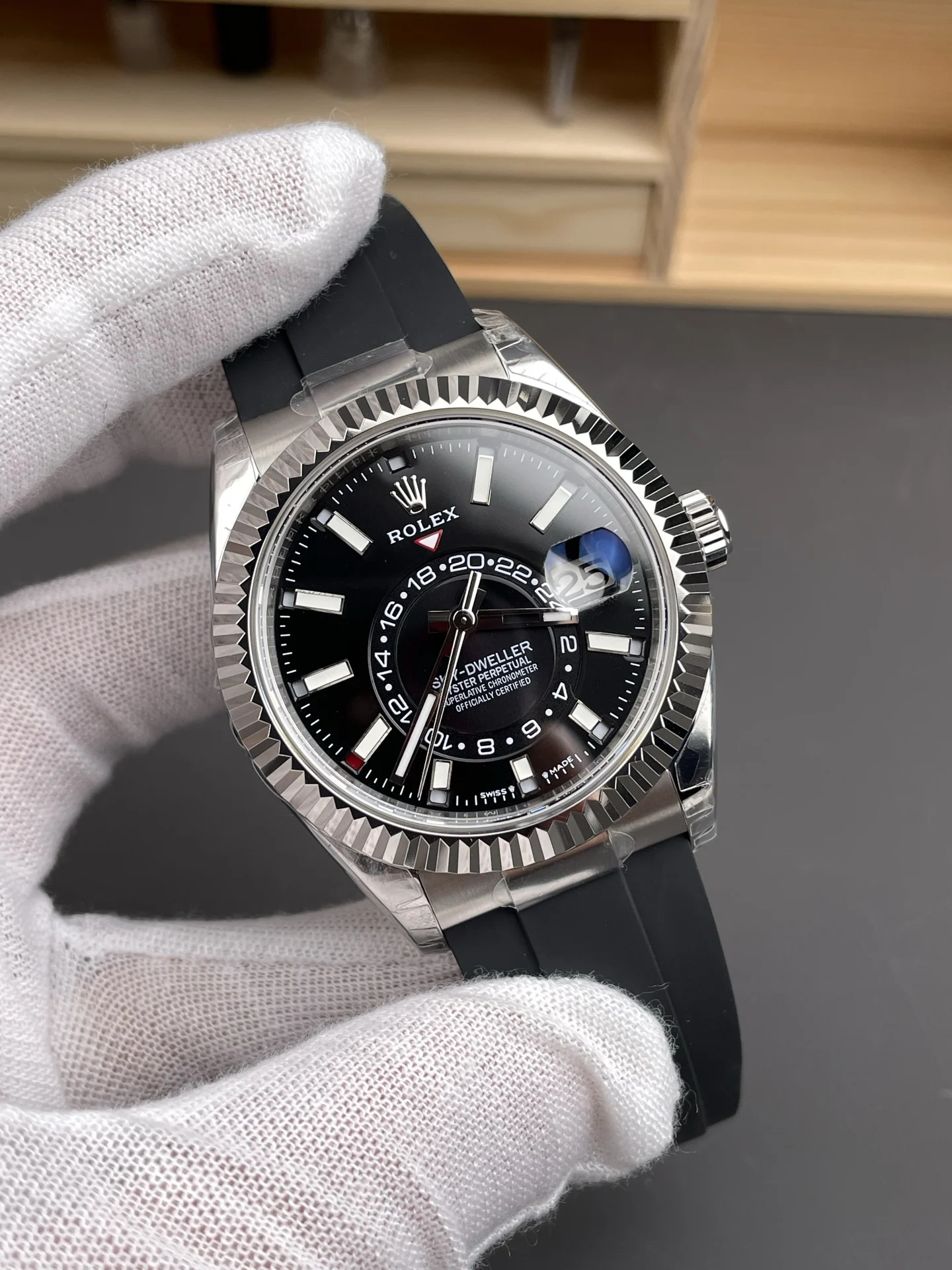 Rolex Sky-Dweller REF# M336235 Black Dial Watch in 904L Steel Case 1:1 Mirror Super Clone - view 4