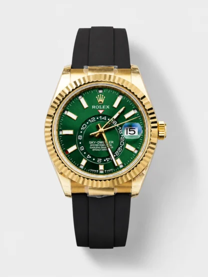 Rolex Sky-Dweller REF# 336238 Green Dial Rubber Strap Super Clone Watch - view 1