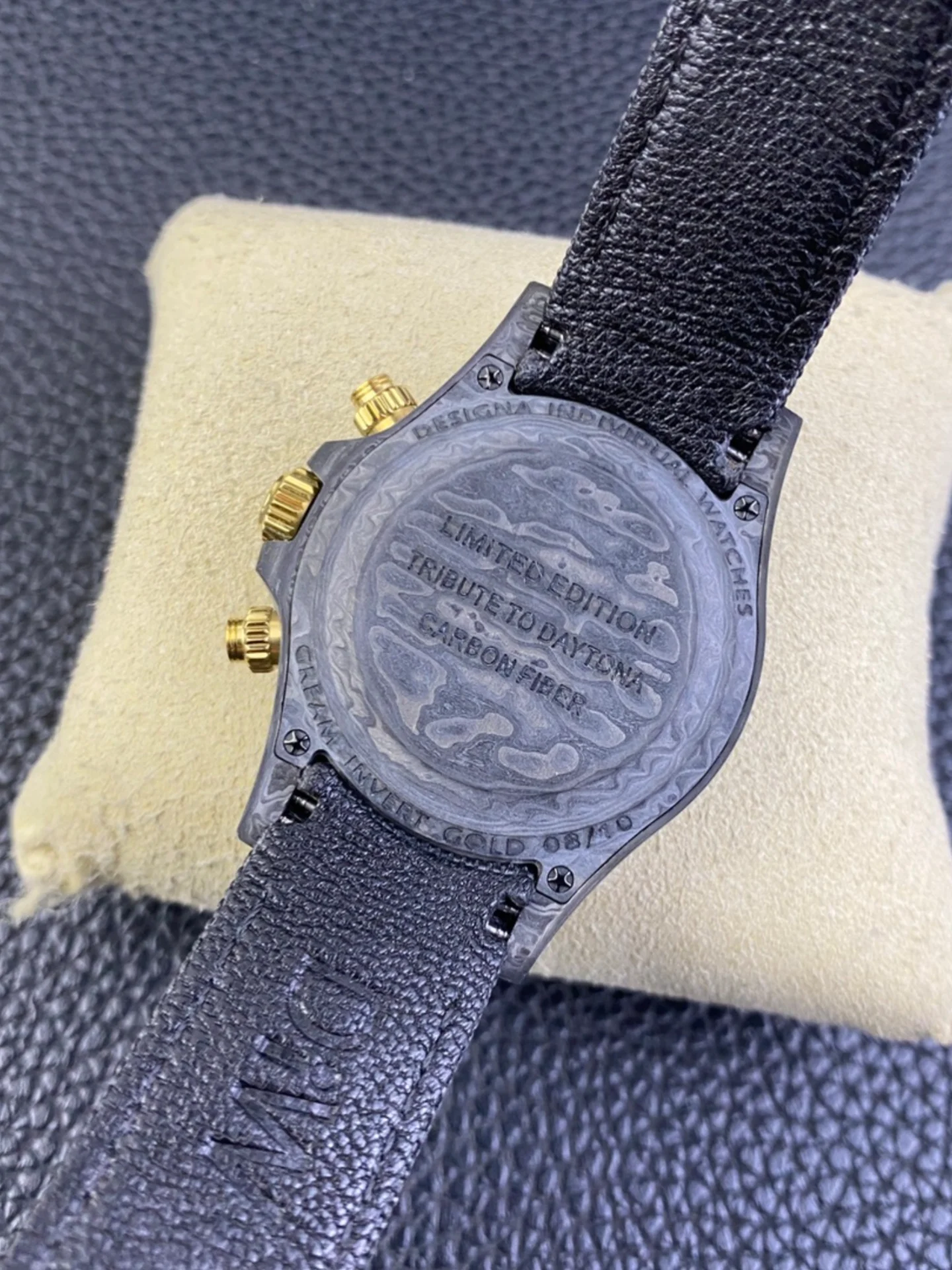 Rolex Cosmograph Daytona DiW CREAM INVERT GOLD Edition Carbon Fiber Super Clone Watch - view 7
