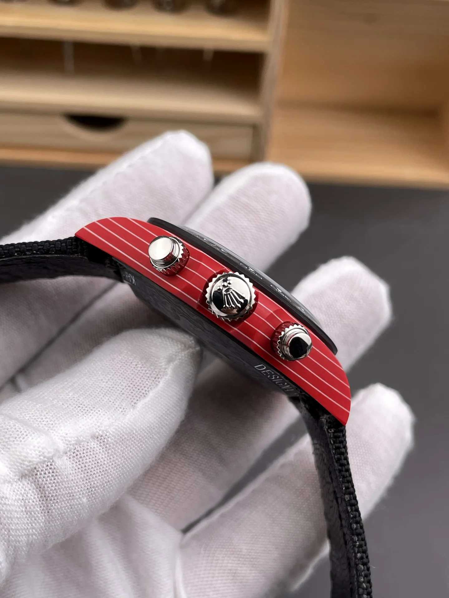 Rolex Daytona Super Clone DiW Kakha Kaladze Red Carbon Casing Watch in Red Dial 1:1 Mirror Watch - view 6
