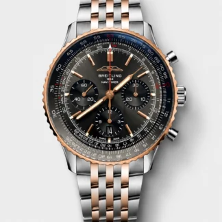 Breitling Navitimer B01 Chronograph 43 (Grey Dial) - 18K Rose Gold Case, Top-Tier Swiss Super Clone (1:1) - view 1