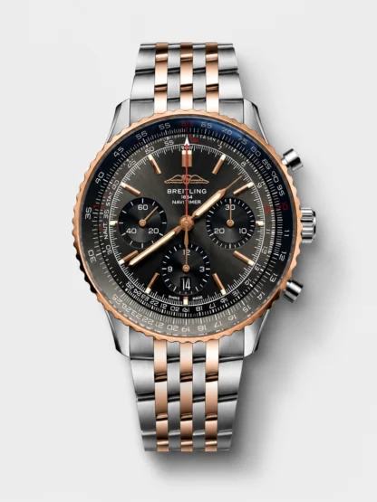 Breitling Navitimer B01 Chronograph 43 (Grey Dial) - 18K Rose Gold Case, Top-Tier Swiss Super Clone (1:1) - view 1