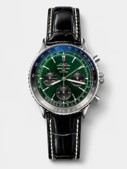 Breitling Navitimer B01 Chronograph 43 Green Dial - 904L Steel Casing 1:1 Mirror Swiss Super Clone - view 1